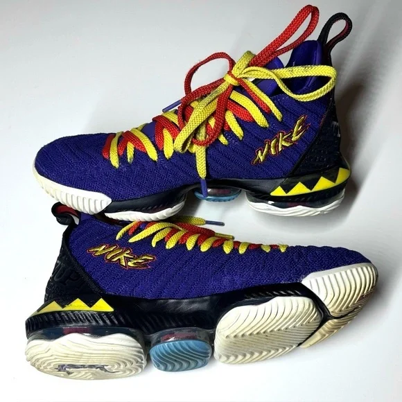 Nike Men’s Lebron XVI 16 MARTIN Court Purple Yellow CI1520-500 Size- 9